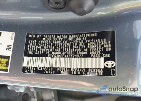 2022 Toyota Corolla Se z USA, uszkodzony, nr VIN 5YFS4MCE4NP121977